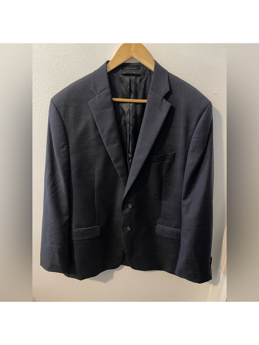 Lauren Ralph Lauren Mens 100% Wool Suit Jacket Blazer Size 48R Two Button Black - Picture 1 of 15
